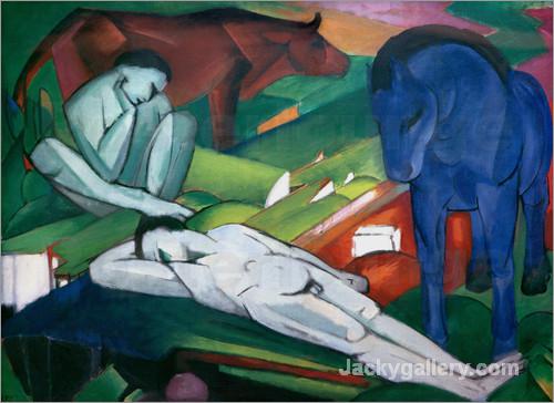 The shepherds by Franz Marc paintings reproduction